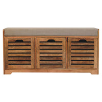 Shutter Oak-ish Shoe Bench