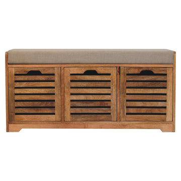 Shutter Oak-ish Shoe Bench | Boucle Default Title