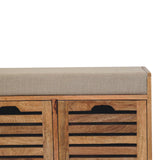 Shutter Oak-ish Shoe Bench | Boucle