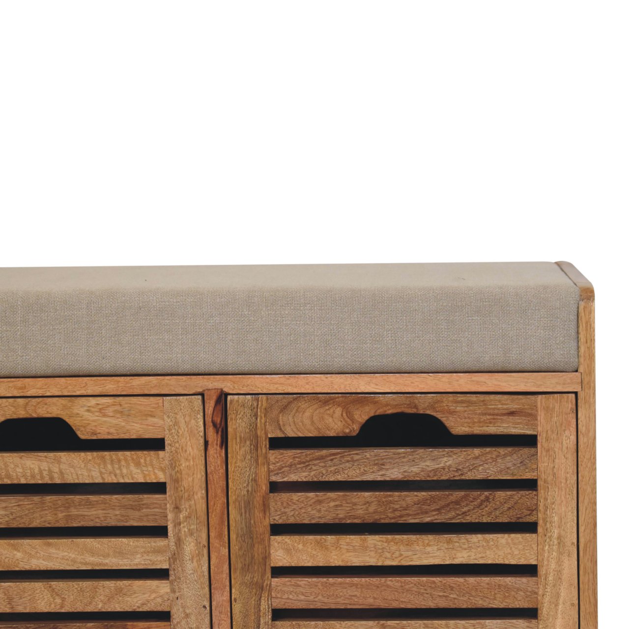 Shutter Oak-ish Shoe Bench | Boucle