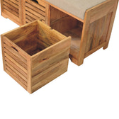 Shutter Oak-ish Shoe Bench | Boucle