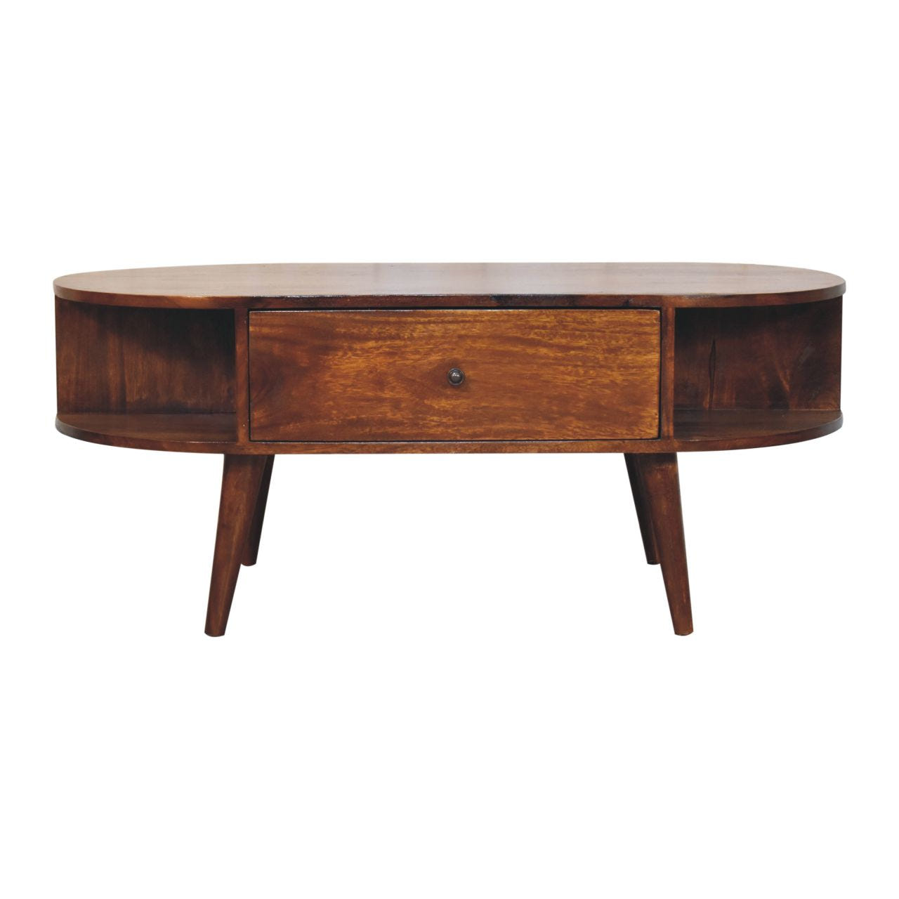 Chestnut Oval Coffee Table with 1-Drawer