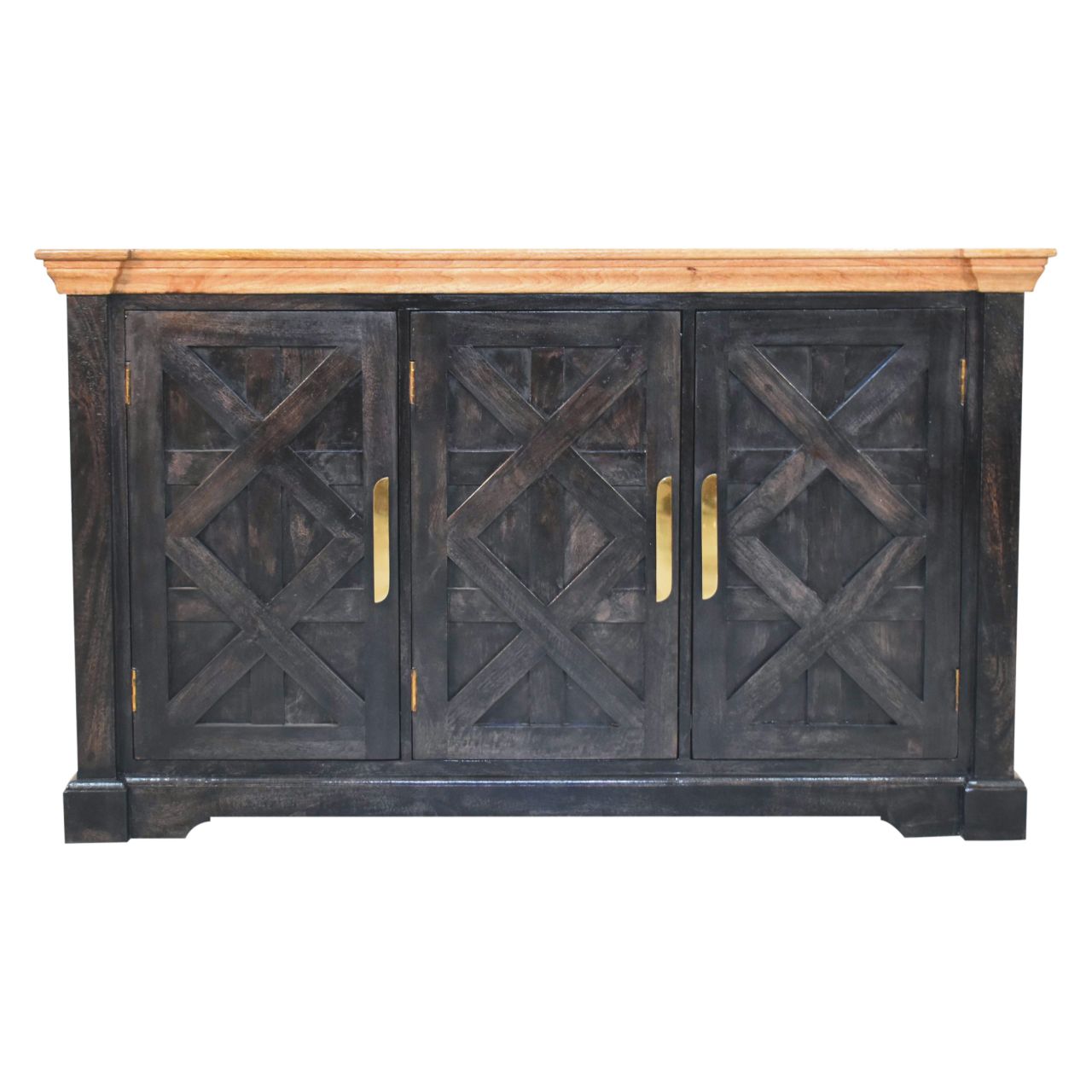 Regal Ash Black Rustic Sideboard Chest of Drawers