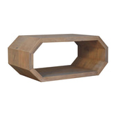 Hexagonal Coffee Table | Marble Solid Mango Wood