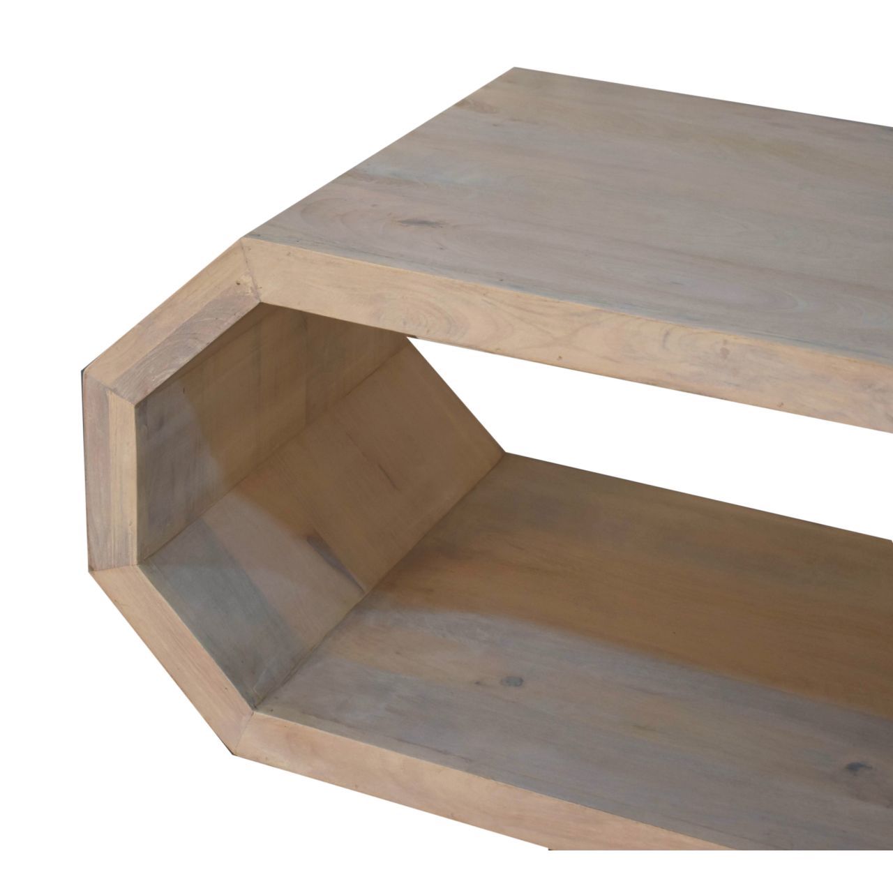 Hexagonal Coffee Table | Marble Solid Mango Wood