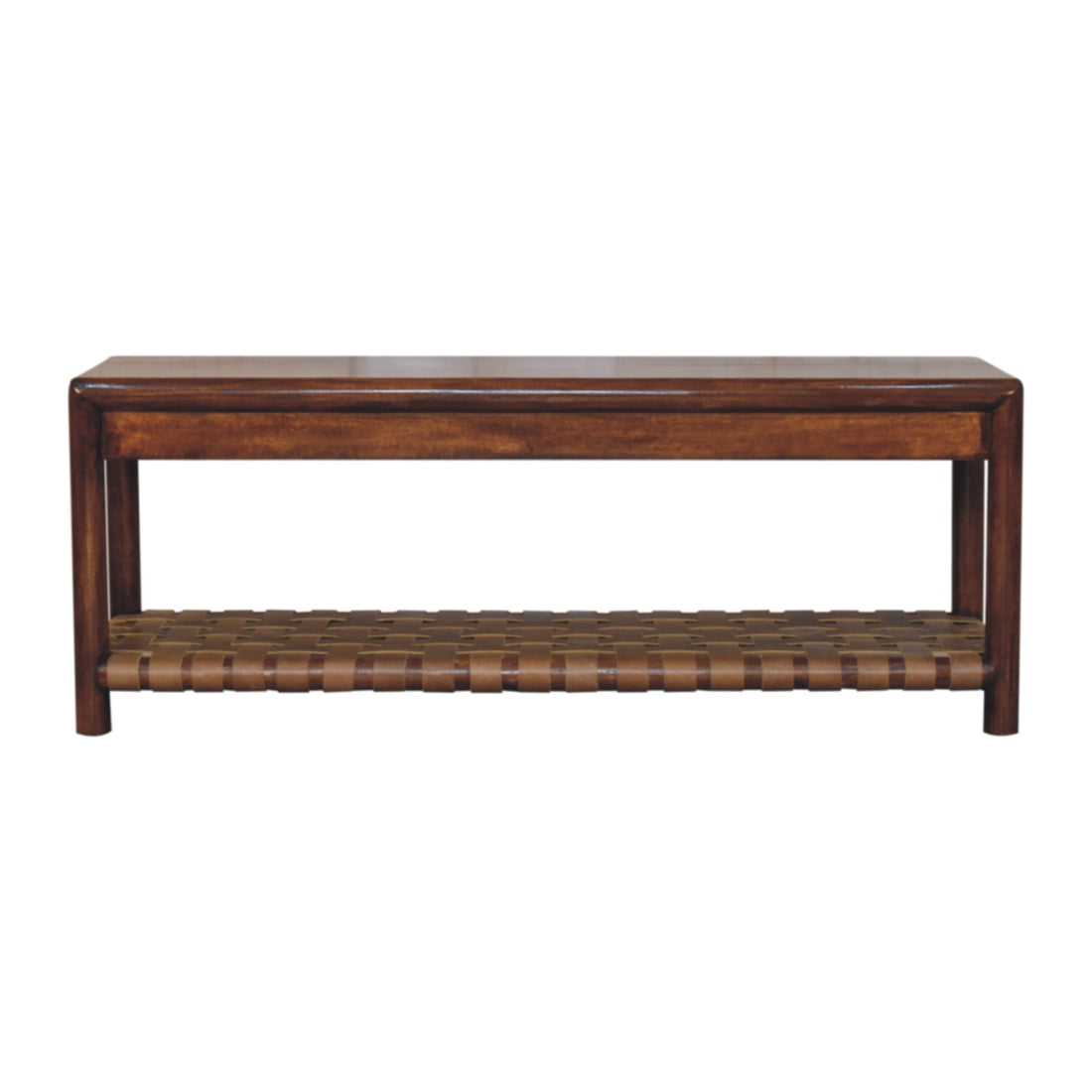 Regency Woven Bench | Chestnut Solid Mango Wood Default Title