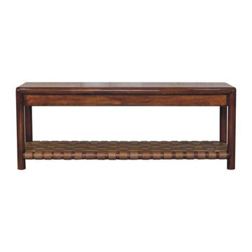 Regency Woven Bench | Chestnut Solid Mango Wood Default Title