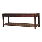 Regency Woven Bench | Chestnut Solid Mango Wood