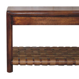 Regency Woven Bench | Chestnut Solid Mango Wood