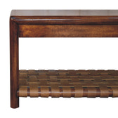 Regency Woven Bench | Chestnut Solid Mango Wood
