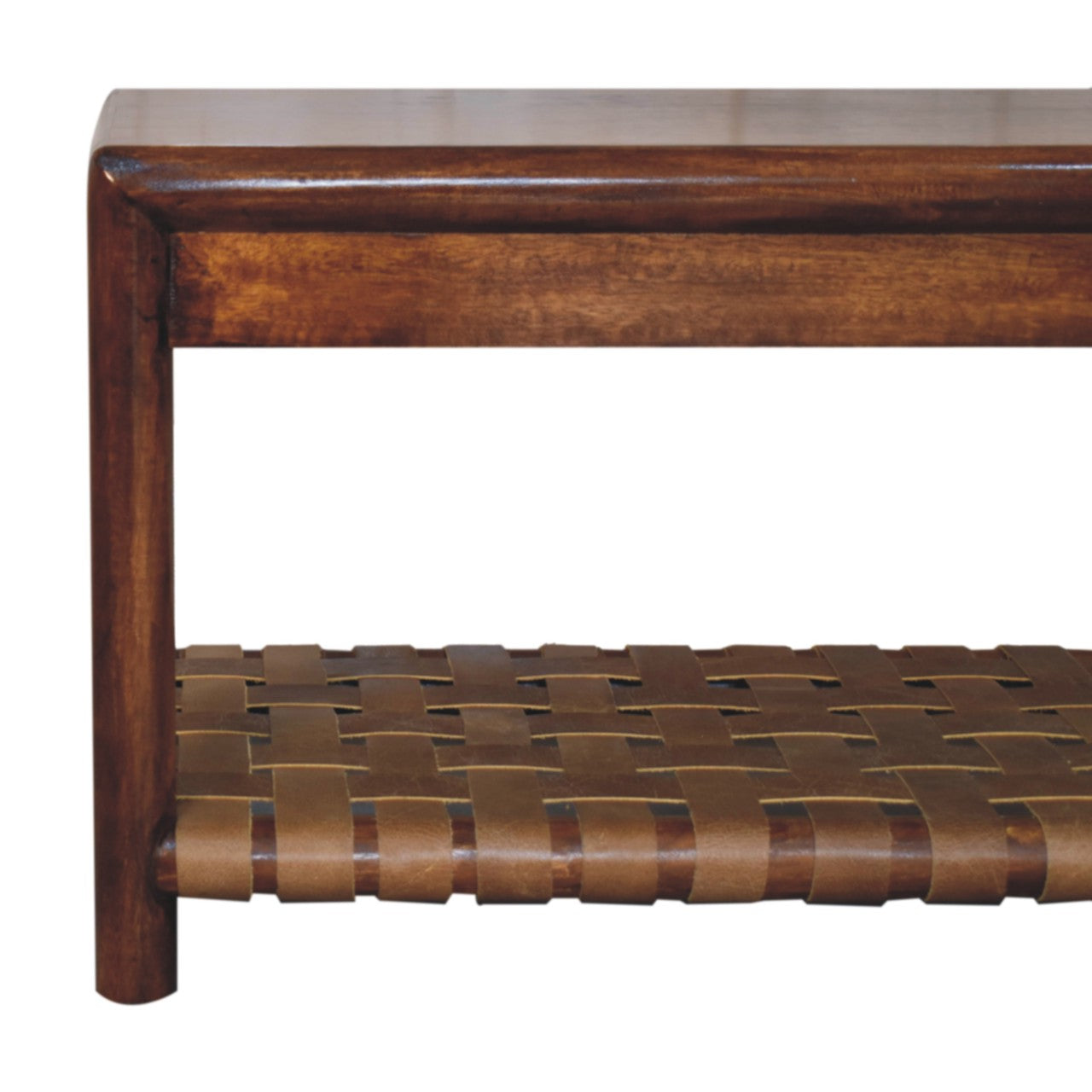 Regency Woven Bench | Chestnut Solid Mango Wood