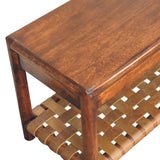 Regency Woven Bench | Chestnut Solid Mango Wood