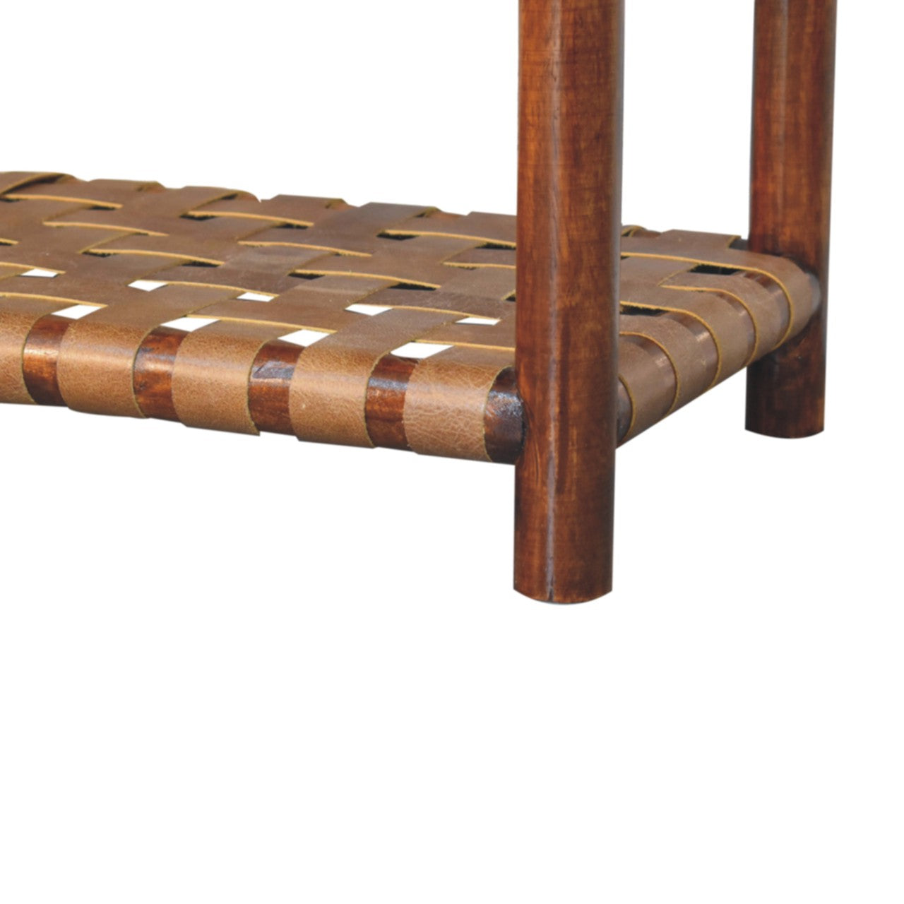 Regency Woven Bench | Chestnut Solid Mango Wood