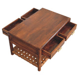 Regency Woven Coffee Table with 4 drawers