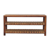 Regency Woven Chestnut 2 slot Shoe Rack Chest of Drawers | Open Shelf Default Title
