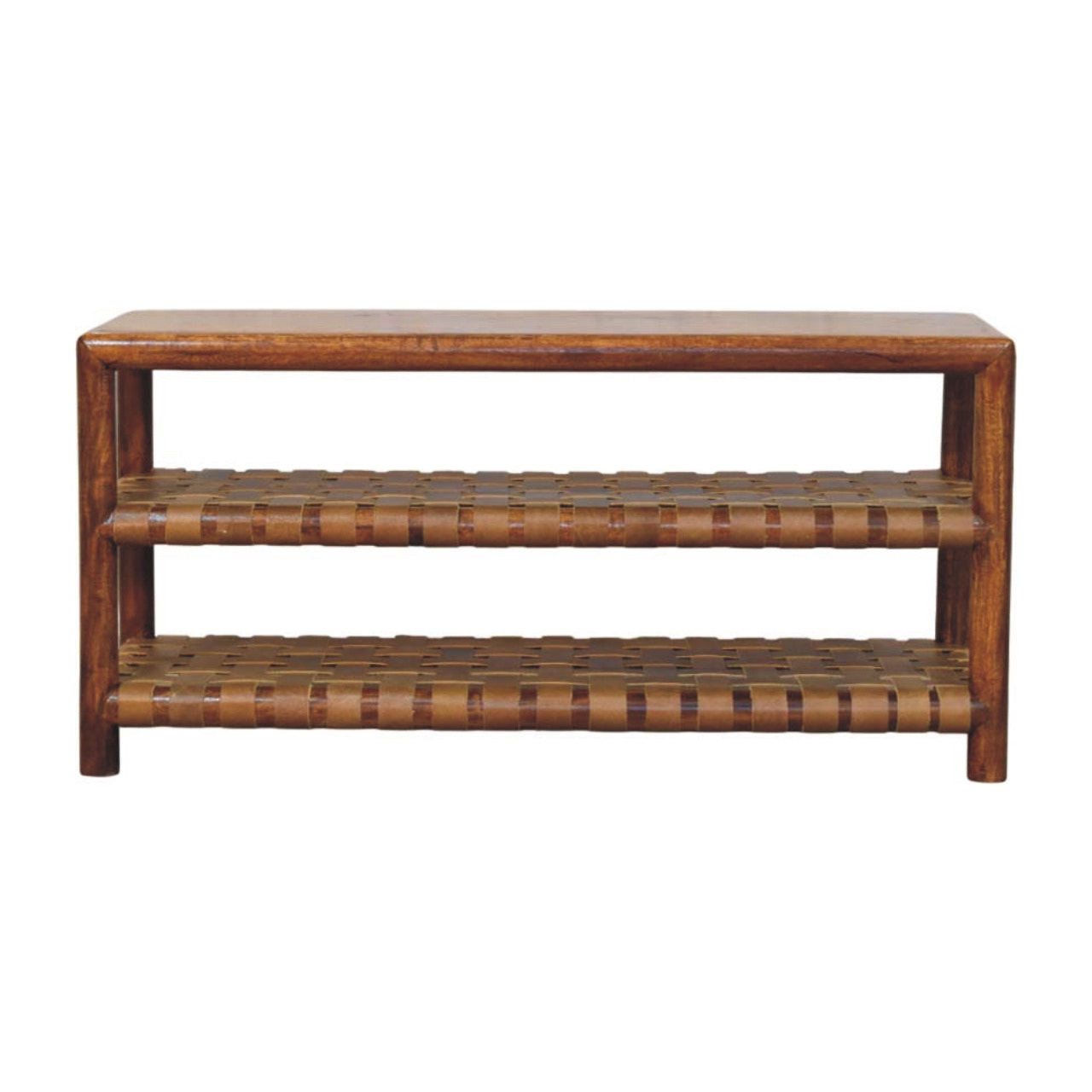 Regency Woven Chestnut 2 slot Shoe Rack Chest of Drawers | Open Shelf Default Title