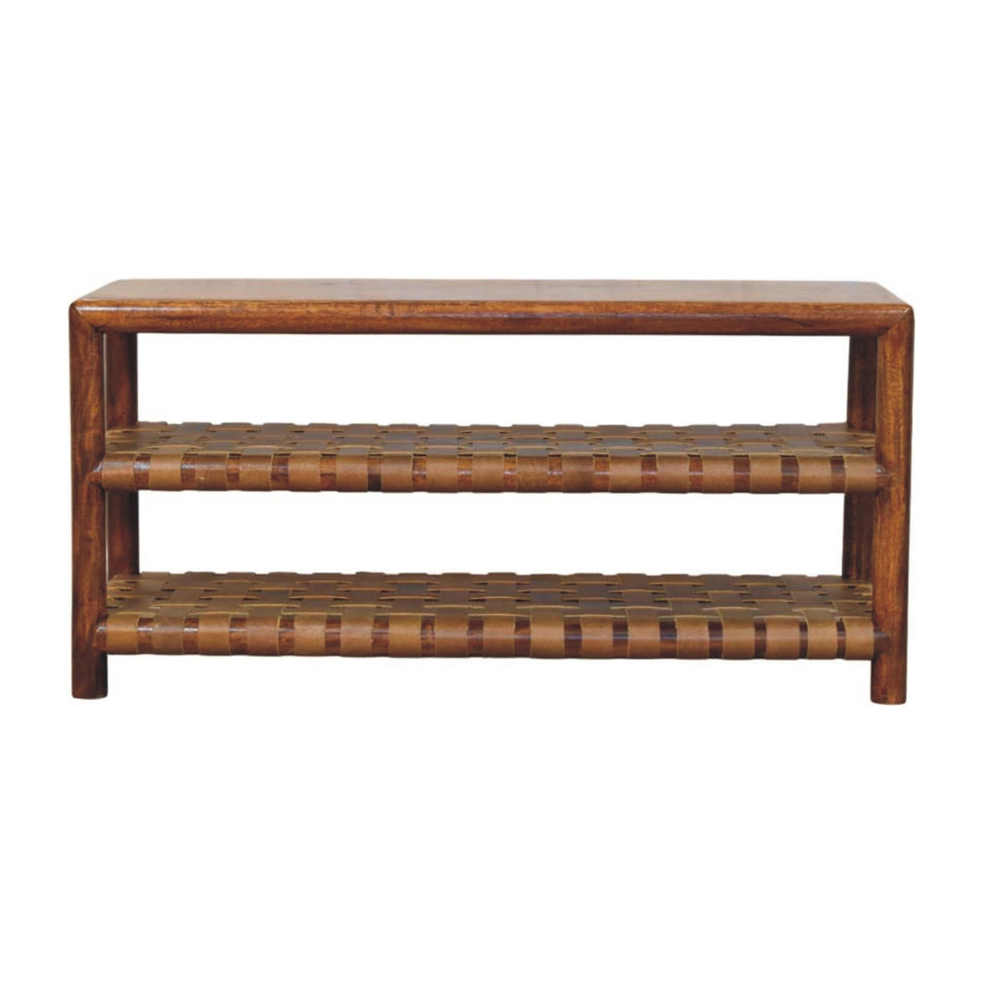 Regency Woven Chestnut 2 slot Shoe Rack Chest of Drawers | Open Shelf Default Title