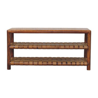 Regency Woven Chestnut 2 slot Shoe Rack Chest of Drawers
