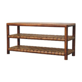 Regency Woven Chestnut 2 slot Shoe Rack Chest of Drawers | Open Shelf