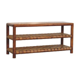 Regency Woven Chestnut 2 slot Shoe Rack Chest of Drawers | Open Shelf