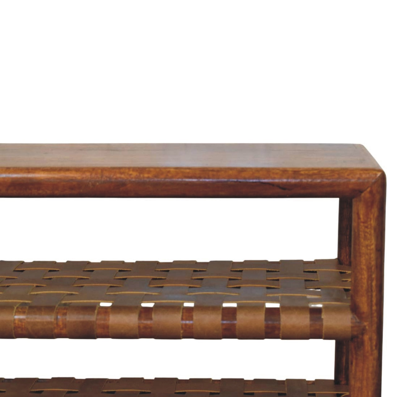 Regency Woven Chestnut 2 slot Shoe Rack Chest of Drawers | Open Shelf