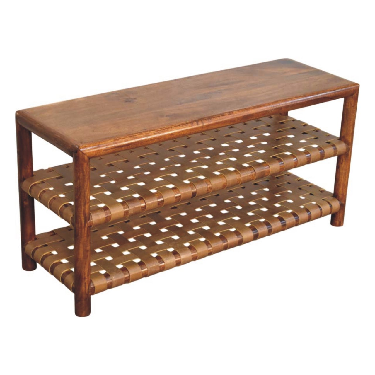 Regency Woven Chestnut 2 slot Shoe Rack Chest of Drawers | Open Shelf