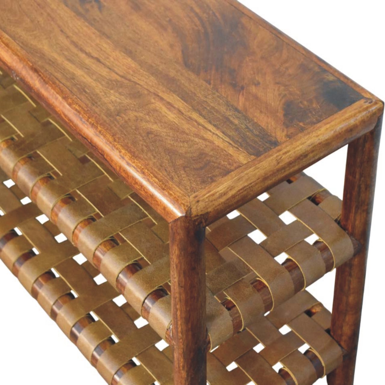 Regency Woven Chestnut 2 slot Shoe Rack Chest of Drawers | Open Shelf