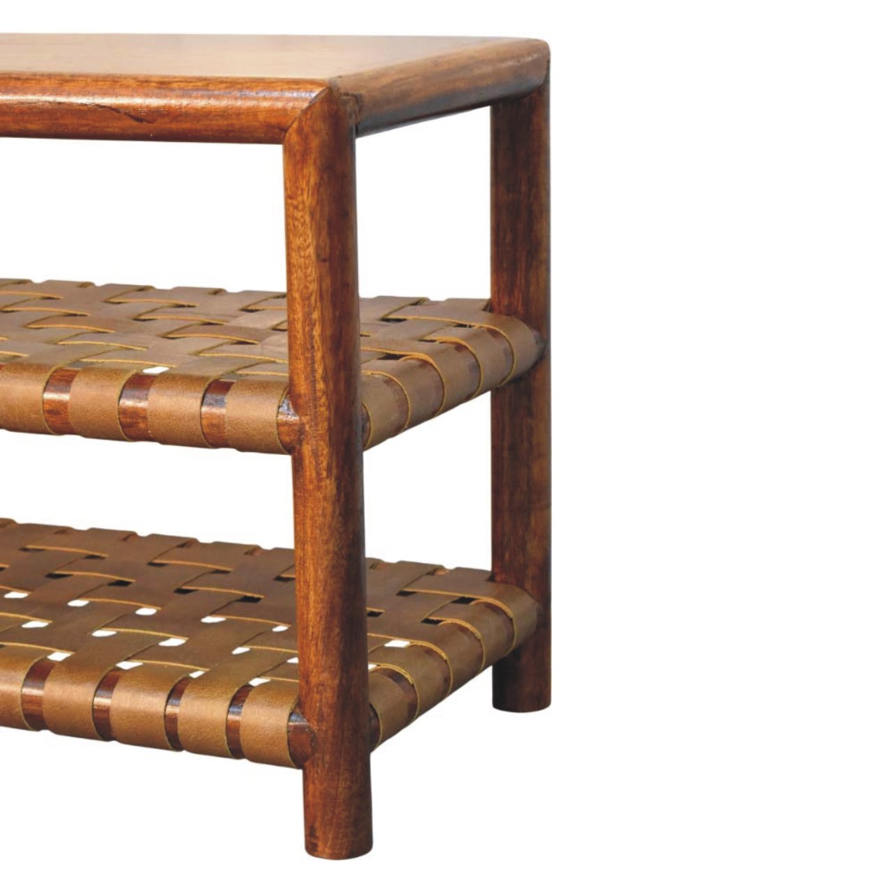 Regency Woven Chestnut 2 slot Shoe Rack Chest of Drawers | Open Shelf