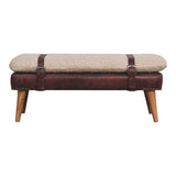 Boucle x Mahogany Leather Bench | Oak-Ish Default Title