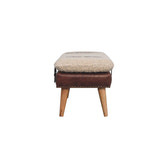 Boucle x Mahogany Leather Bench | Oak-Ish