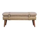 Boucle x Beige Leather Bench | Oak-Ish Default Title