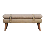 Boucle x Beige Leather Bench | Oak-Ish Default Title