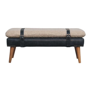 Boucle x Olive Green Leather Bench Default Title