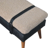 Boucle x Olive Green Leather Bench