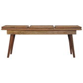 Larissa Triple Accent Oak-ish Cane Bench | Rattan Default Title
