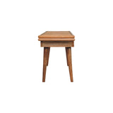 Larissa Triple Accent Oak-ish Cane Bench | Rattan