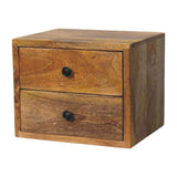 Solis 2-Drawer Oak-ish Wall Mounted Nightstand