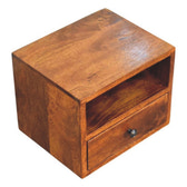 Solis 1-Drawer Chestnut Wall Mounted Nightstand