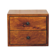 Solis 2-Drawer Chestnut Wall Mounted Nightstand Default Title