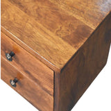 Solis 2-Drawer Chestnut Wall Mounted Nightstand
