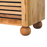 Shutter Oak-ish Shoe Rack with 2 drawers