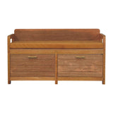 Oxford Oak-ish 2 Drawer Storage Bench Default Title