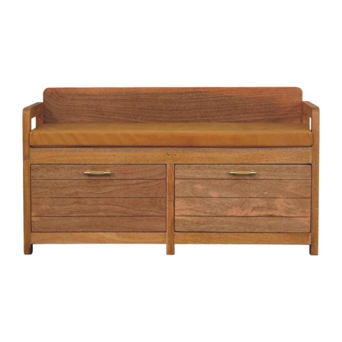 Oxford Oak-ish 2 Drawer Storage Bench Default Title