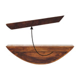 Crescent Floating Wall Shelf Chest of Drawers | Chestnut Solid Mango Wood