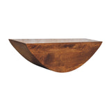 Crescent Floating Wall Shelf Chest of Drawers | Chestnut Solid Mango Wood