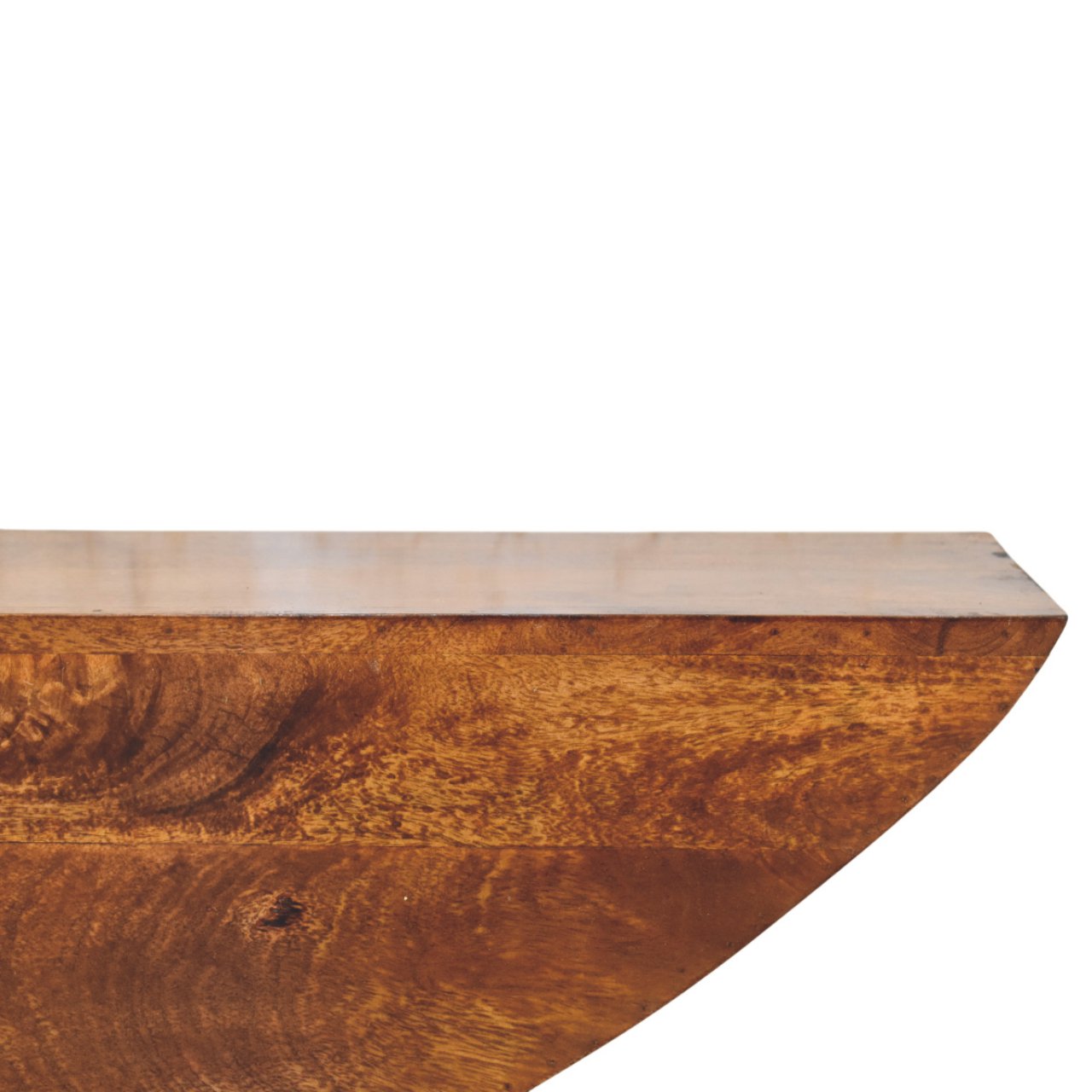 Crescent Floating Wall Shelf Chest of Drawers | Chestnut Solid Mango Wood