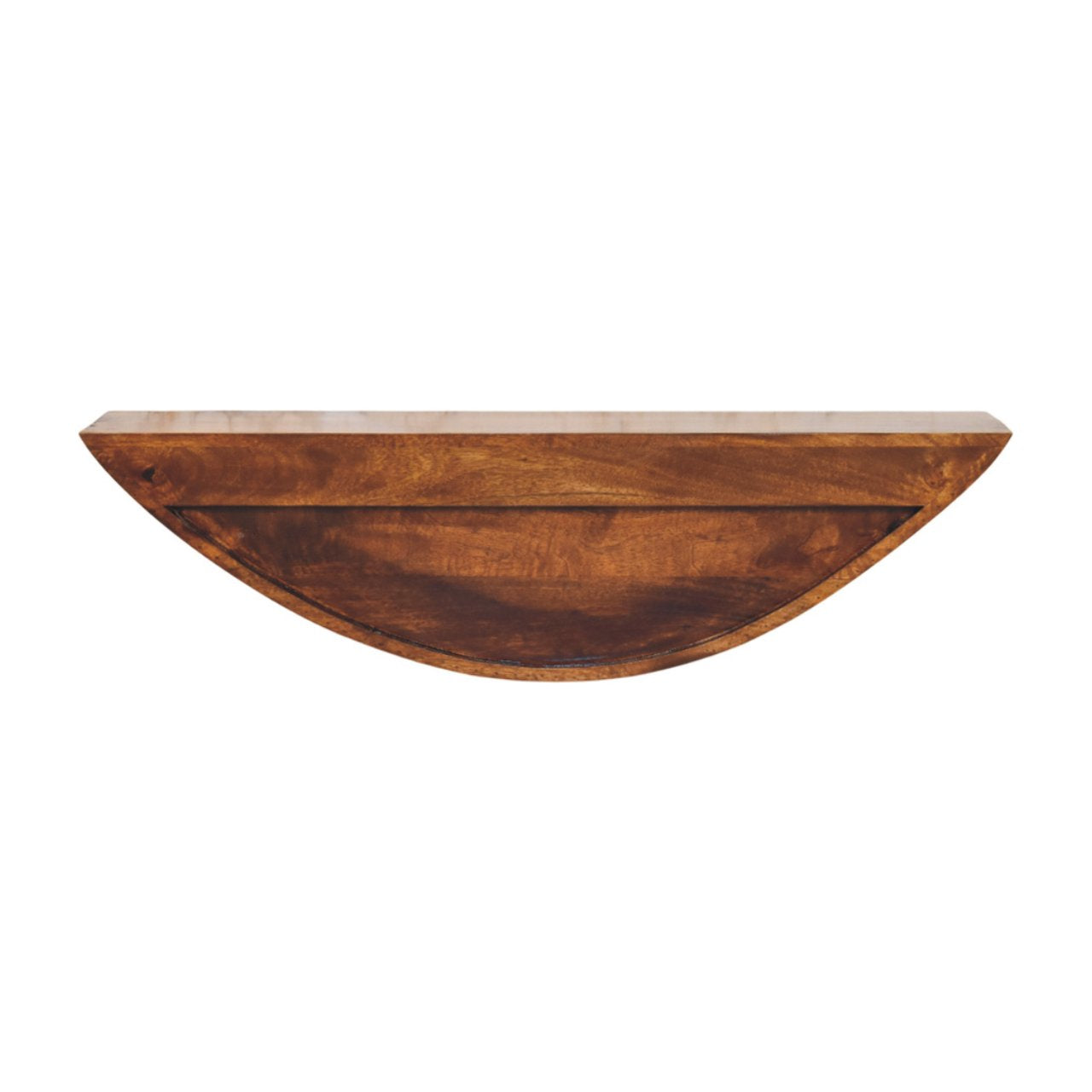Crescent Floating Wall Shelf Chest of Drawers | Chestnut Solid Mango Wood
