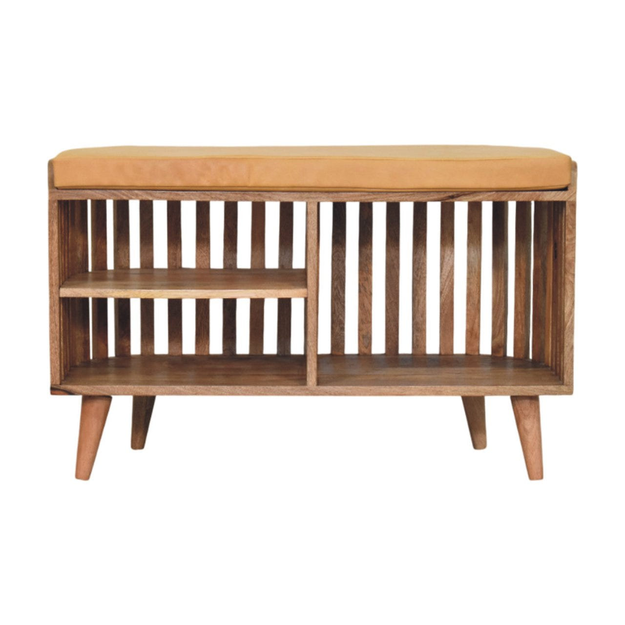 Slatted Oak-ish Bench with 3 slots Default Title