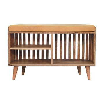 Slatted Oak-ish Bench with 3 slots Default Title