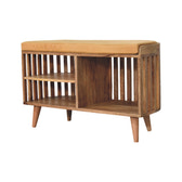 Slatted Oak-ish Bench with 3 slots